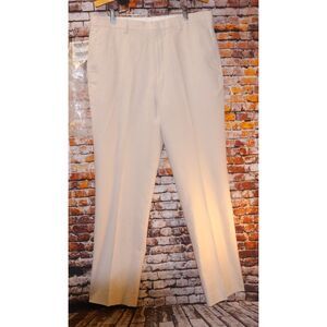 J. Crew NEW Crosby Suiting Pants Cream Baird McNutt Cotton Lin Sz 34/32